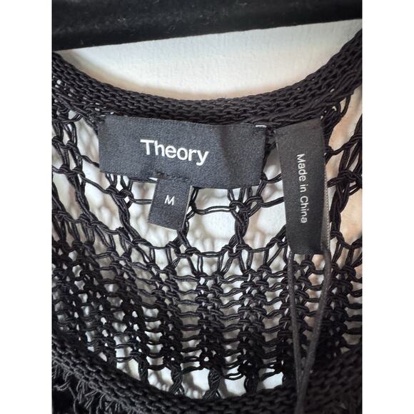 Theory Lace St Midi Dress Womens Medium Jet Black Tissage New MSRP $395 - Picture 8 of 16